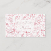 Elegant Roos Gouden Bloemen Wit Botanisch Visitekaartje (Voorkant)