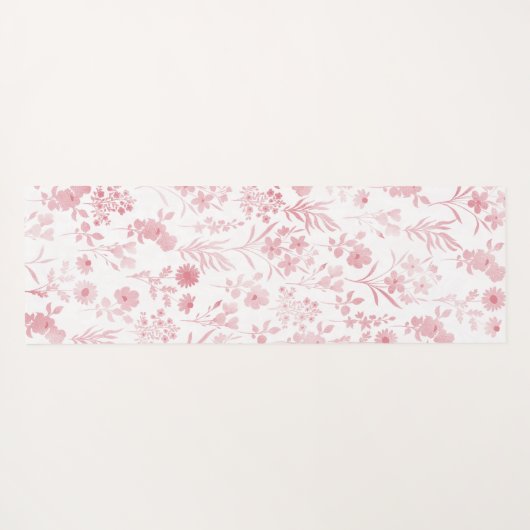 Elegant Roos Gouden Bloemen Wit Botanisch Yogamat (Achterkant (horizontaal))