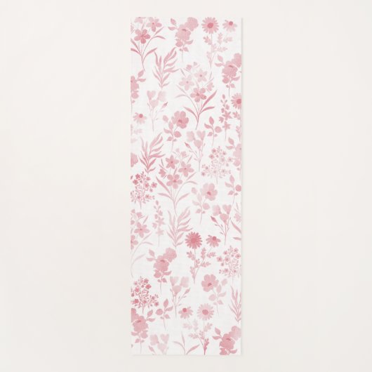 Elegant Roos Gouden Bloemen Wit Botanisch Yogamat (Voorkant)