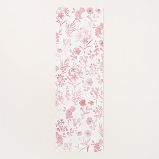 Elegant Roos Gouden Bloemen Wit Botanisch Yogamat (Achterkant)