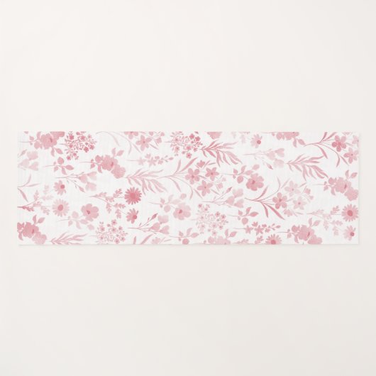 Elegant Roos Gouden Bloemen Wit Botanisch Yogamat (Voorkant (horizontaal))