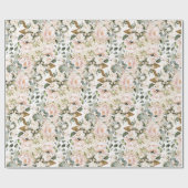 Elegant roos gouden bloemeneucalyptus gouden schit cadeaupapier (Vlak)