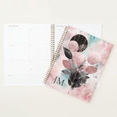 Elegant Roos-gouden botanisch monogram Planner (Display)