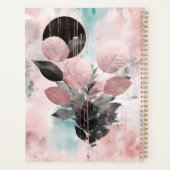 Elegant Roos-gouden botanisch monogram Planner (Achterkant)