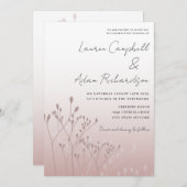 Elegant Roos Gouden Botanische Bruiloft Kaart (Voorkant / Achterkant)