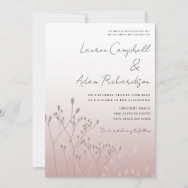 Elegant Roos Gouden Botanische Bruiloft Kaart