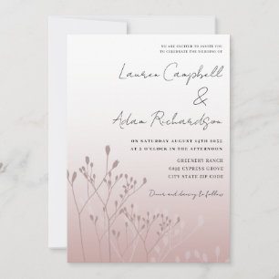 Elegant Roos Gouden Botanische Bruiloft Kaart