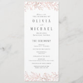 Elegant roos gouden botanische bruiloft programma (Voorkant)