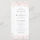 Elegant roos gouden botanische bruiloft programma (Voorkant / Achterkant)