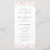 Elegant roos gouden botanische bruiloft programma (Voorkant)