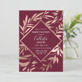 Elegant Roos Gouden Bourgogne Bloembladeren Sweet  Kaart (Staand voorkant)