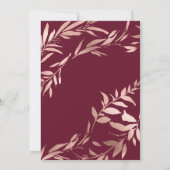 Elegant Roos Gouden Bourgogne Bloembladeren Sweet  Kaart (Achterkant)