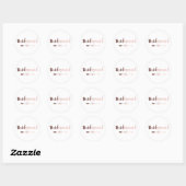 Elegant roos gouden bruidsmeisje pijl trouwring ronde sticker (Vel)