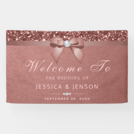 Elegant Roos Gouden Bruiloft Diamanten Boog Glitte Spandoek