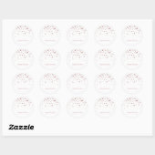 Elegant Roos Gouden Confetti Stippen Aangepaste te Ronde Sticker (Vel)