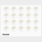 Elegant Roos & Gouden Cursieve Bruiloft Favor Ronde Sticker (Vel)