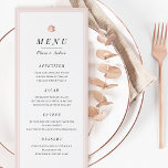 Elegant Roos gouden florale minimalistische bruilo Menu<br><div class="desc">Elegante zwart-wit minimalistische trouwmenukaarten met faux roos gouden bloemen en blozen randen,  eenvoudig en stijlvol. Groot voor moderne klassieke bruiloft,  en formele bruiloft. Bekijk alle bijpassende stukken in het collectie.</div>