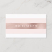 Elegant Roos Gouden Folie Blush Roze Strepen Patro Visitekaartje (Voorkant)