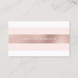 Elegant Roos Gouden Folie Blush Roze Strepen Patro Visitekaartje