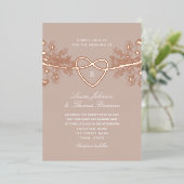 Elegant Roos Gouden Folie Bruiloft Uitnodiging (Staand Voorkant)