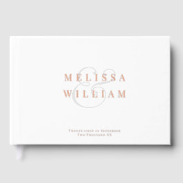 Elegant Roos Gouden Folie Grijs Ampersand Wedding Gastenboek