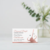 Elegant Roos Gouden Folie Janitorial Huis Reinigin Visitekaartje (Staand voorkant)