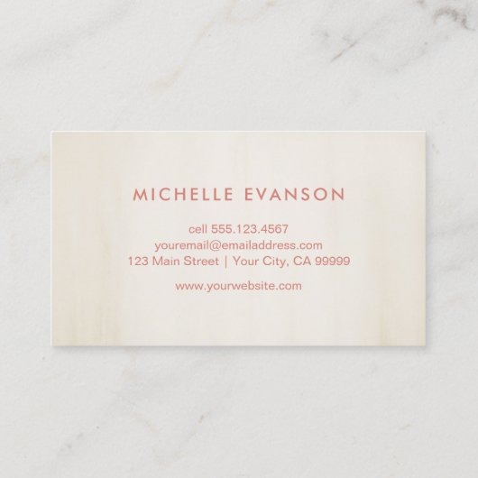 Elegant Roos Gouden Folie Lotus Bloemen Beige Visitekaartje (Achterkant)