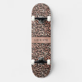 Elegant Roos Gouden Folie Luipaard Print Custom Persoonlijk Skateboard (Voorkant)