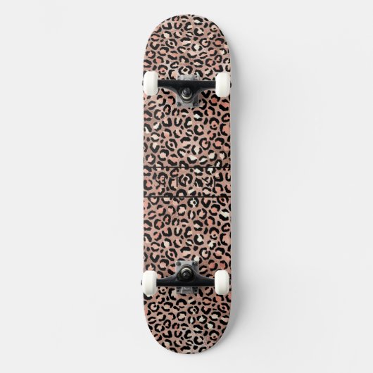 Elegant Roos Gouden Folie Luipaard Print Custom Persoonlijk Skateboard (Voorkant)