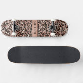 Elegant Roos Gouden Folie Luipaard Print Custom Persoonlijk Skateboard (Horizontaal)