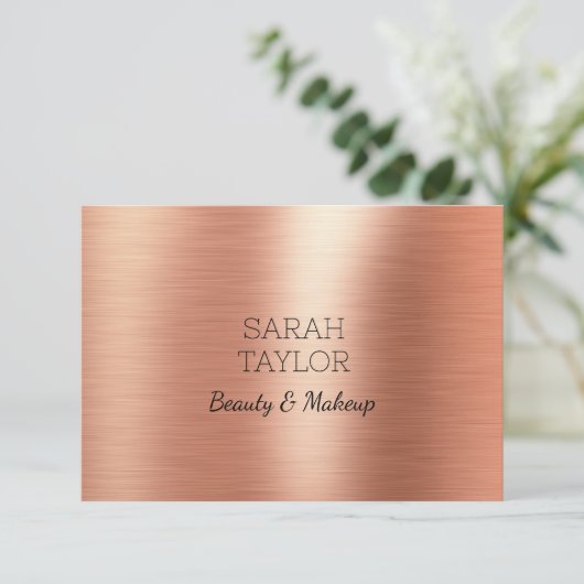 Elegant Roos Gouden Folie Zwart Cadeaubon (Staand voorkant)