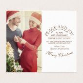 Elegant Roos Gouden Foto Kerst Kaarten (Binnenkant ongevouwen)