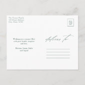 Elegant Roos Gouden Garland Foto Kerst Feestdagenkaart (Achterkant)