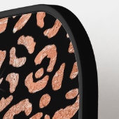 Elegant Roos Gouden Glam Luipaard Gepersonaliseerd Pickleball Paddle (Links Detail)