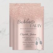 Elegant Roos Gouden Glitter Bokeh Bachelorette Kaart (Voorkant / Achterkant)
