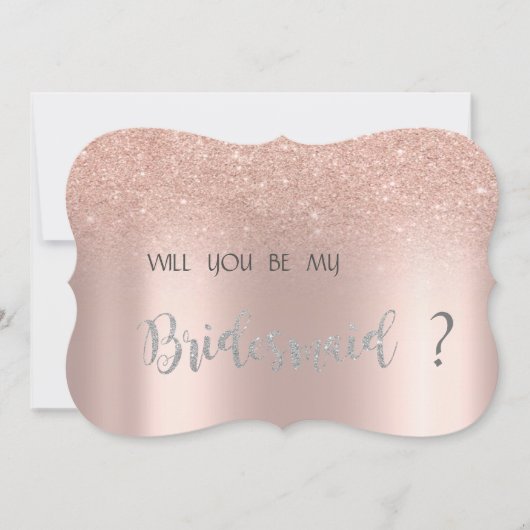 Elegant Roos Gouden Glitter Bokeh Bruidsmeisje Kaa Kaart (Voorkant)