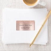 Elegant Roos Gouden Glitter Bokeh Bruiloft Label (Insitu)