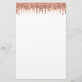 Elegant roos gouden glitter drip briefpapier (Voorkant)