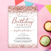 Elegant Roos gouden glitter elke leeftijd witte ve Kaart