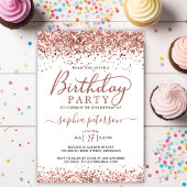 Elegant Roos gouden glitter elke leeftijd witte ve Kaart