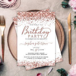 Elegant Roos gouden glitter elke leeftijd witte ve Kaart