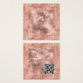 Elegant Roos Gouden Glitter en Folie Visitekaartje (Voorkant /achterkant)