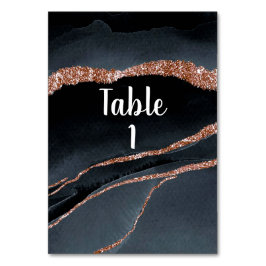 Elegant Roos Gouden Glitter en Grijze Agaat Kaart