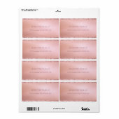 Elegant Roos Gouden Glitter Gepersonaliseerde Sjab Etiket (Full Sheet)