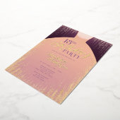 Elegant Roos Gouden Glitter Jurk 18e Verjaardag Folie Uitnodiging (Gedraaid)