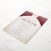 Elegant Roos Gouden Glitter Jurk Vrijgezellenfeest Folie Uitnodiging (Gedraaid)