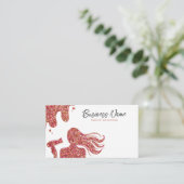 Elegant Roos Gouden Glitter Lady Haidresser Afsprakenkaartje (Staand voorkant)