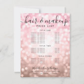 Elegant Roos Gouden Glitter Lichten Salon Prijs Me RSVP Kaartje (Voorkant)