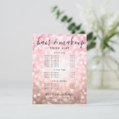 Elegant Roos Gouden Glitter Lichten Salon Prijs Me RSVP Kaartje (Staand voorkant)