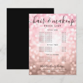 Elegant Roos Gouden Glitter Lichten Salon Prijs Me RSVP Kaartje (Voorkant / Achterkant)